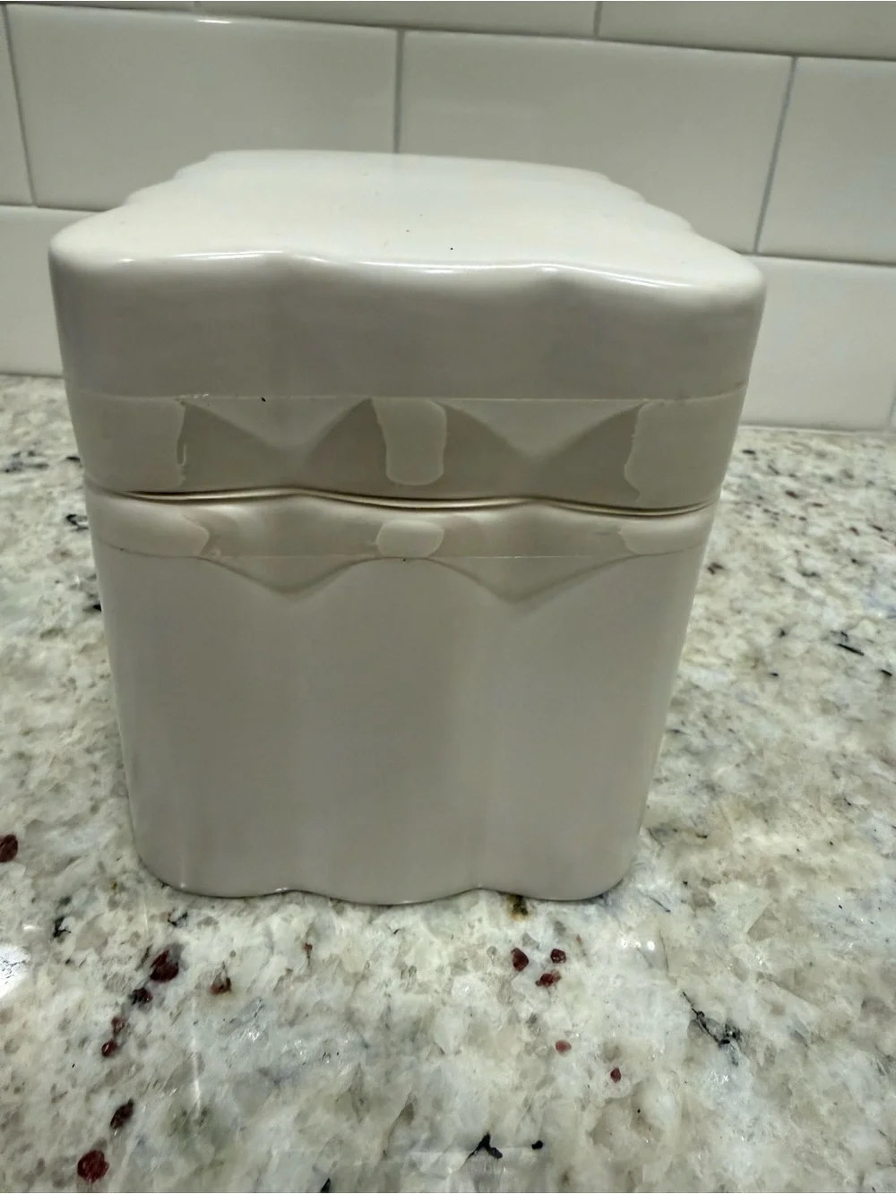 Ceramic White Ceramic Lidded Box by Room Essentials 4 1/2” H x 5 1/4” W (Sealed)